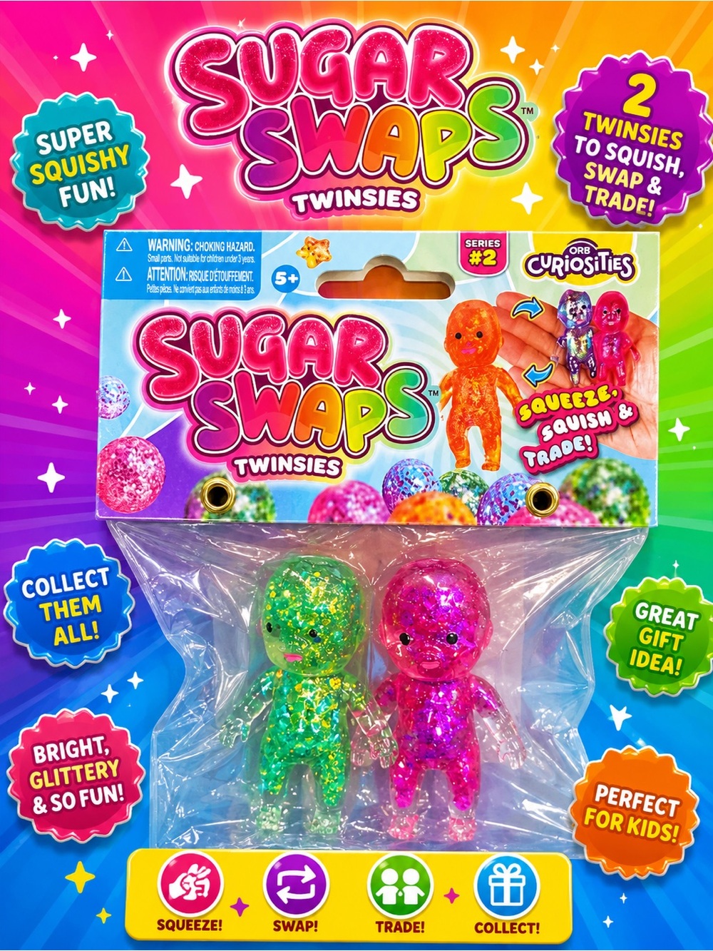 Sugar Swaps Twinsies Babies Mini Squishy Squeeze Twins Fidget Toy Viral Tic Tok